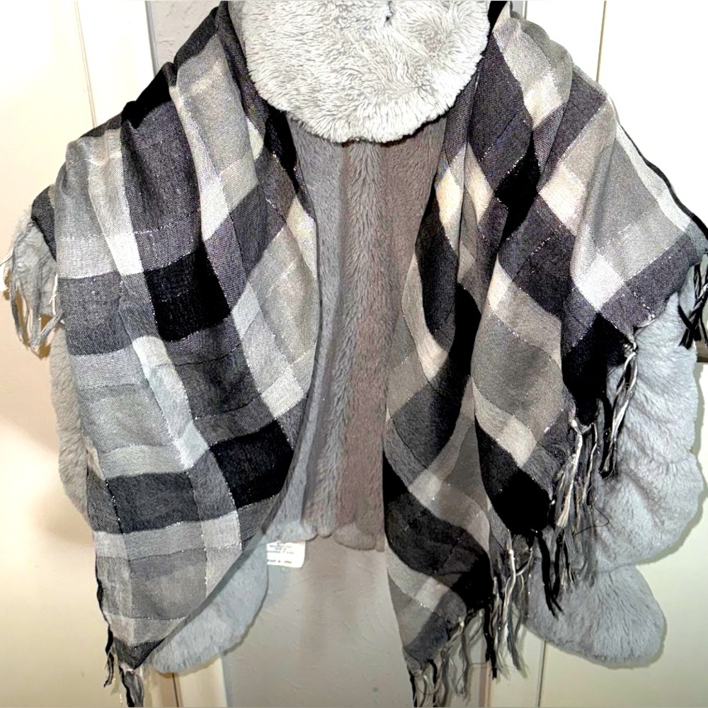 Plaid Fringe Scarf